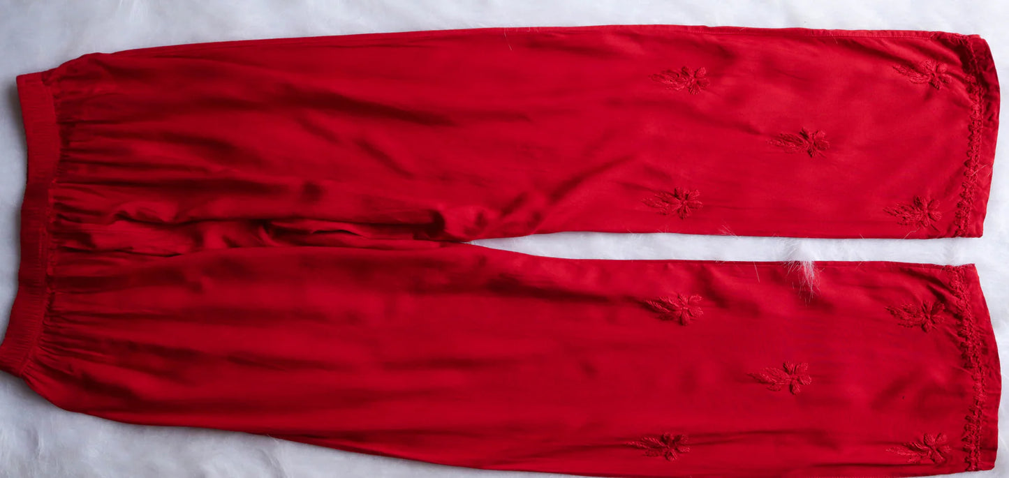 Falak Red Noodle Strap 3 Piece Kurta set