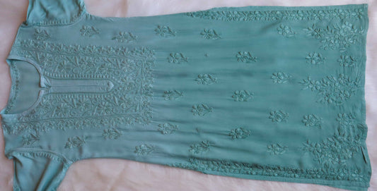 anora Sage Green Rayon Kurta Pant set