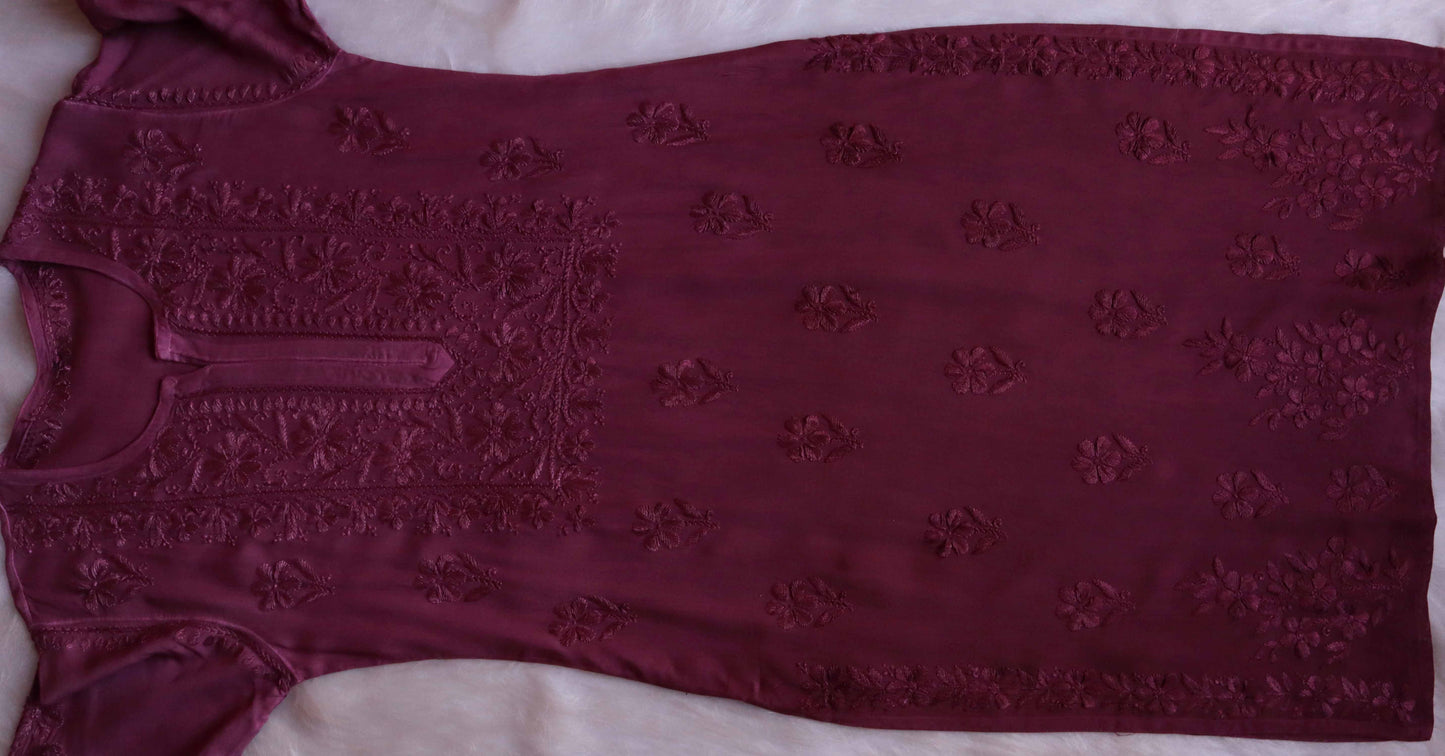 anora Smoky Purple Pink Rayon Kurta Pant set