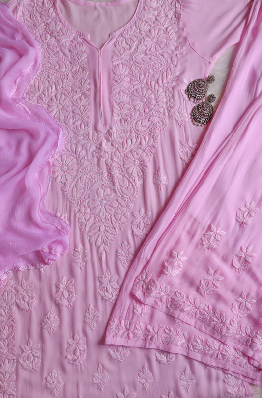 naaz Baby Pink Viscose 3 Piece Set