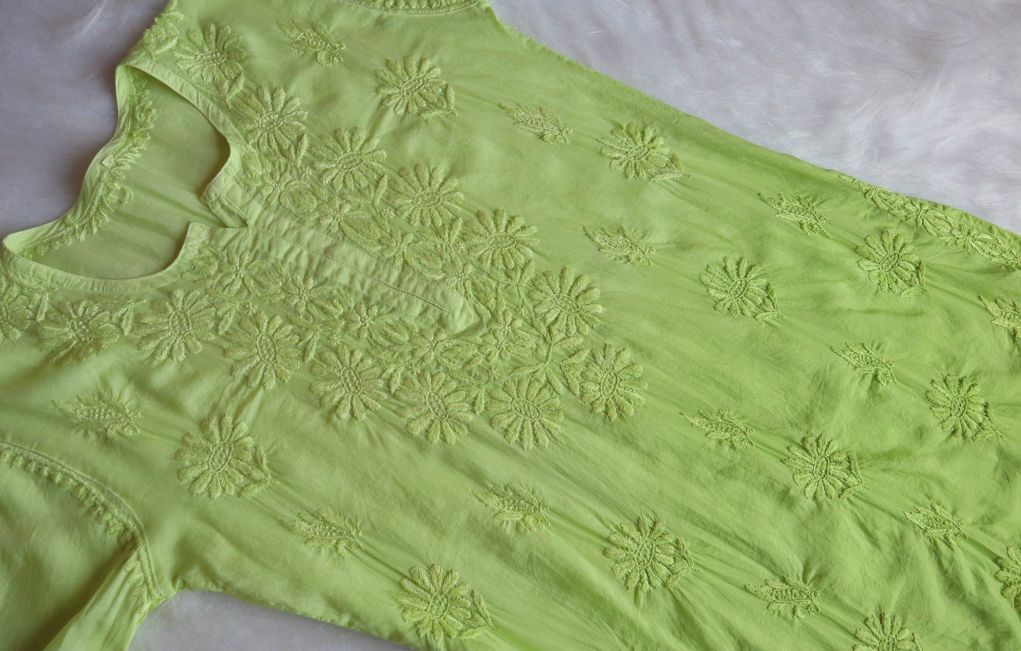 roohani lime green rayon garara set