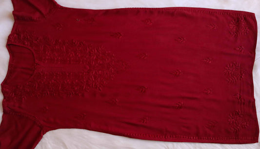 Amber Maroon Long Rayon Kurta