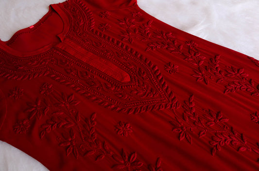 rivayat Maroon Viscose Georgette kurta