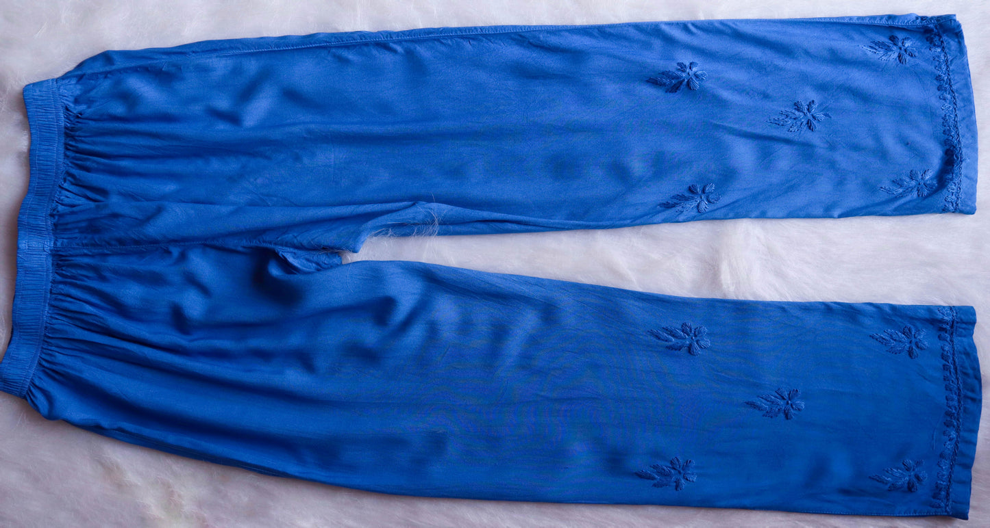 Falak Sapphire Blue Noodle Strap 3 Piece Kurta set