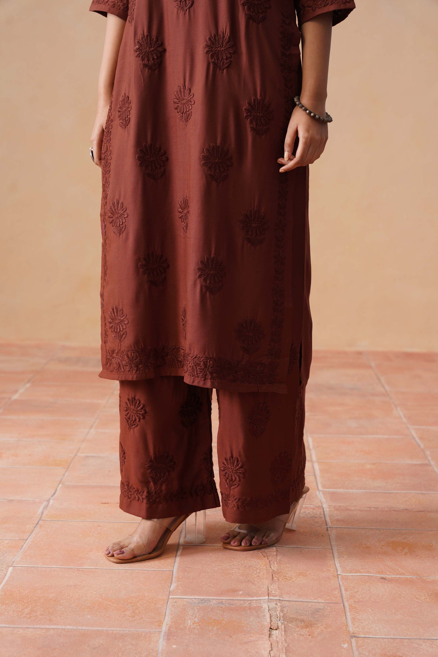 Rozana Brown 2 piece Rayon kurta set