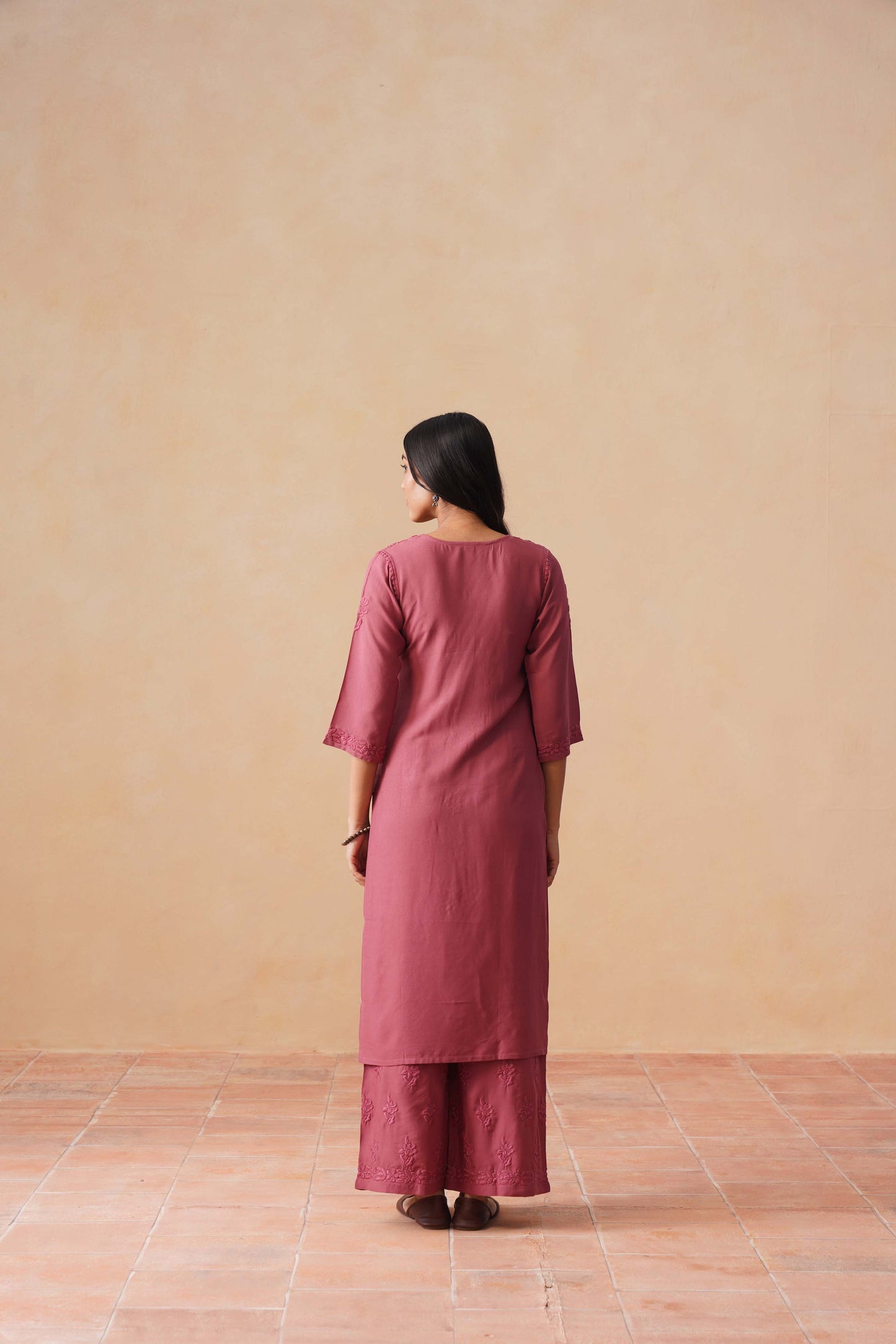 Anouki Mauve Pink 2 piece Rayon Kurta Set