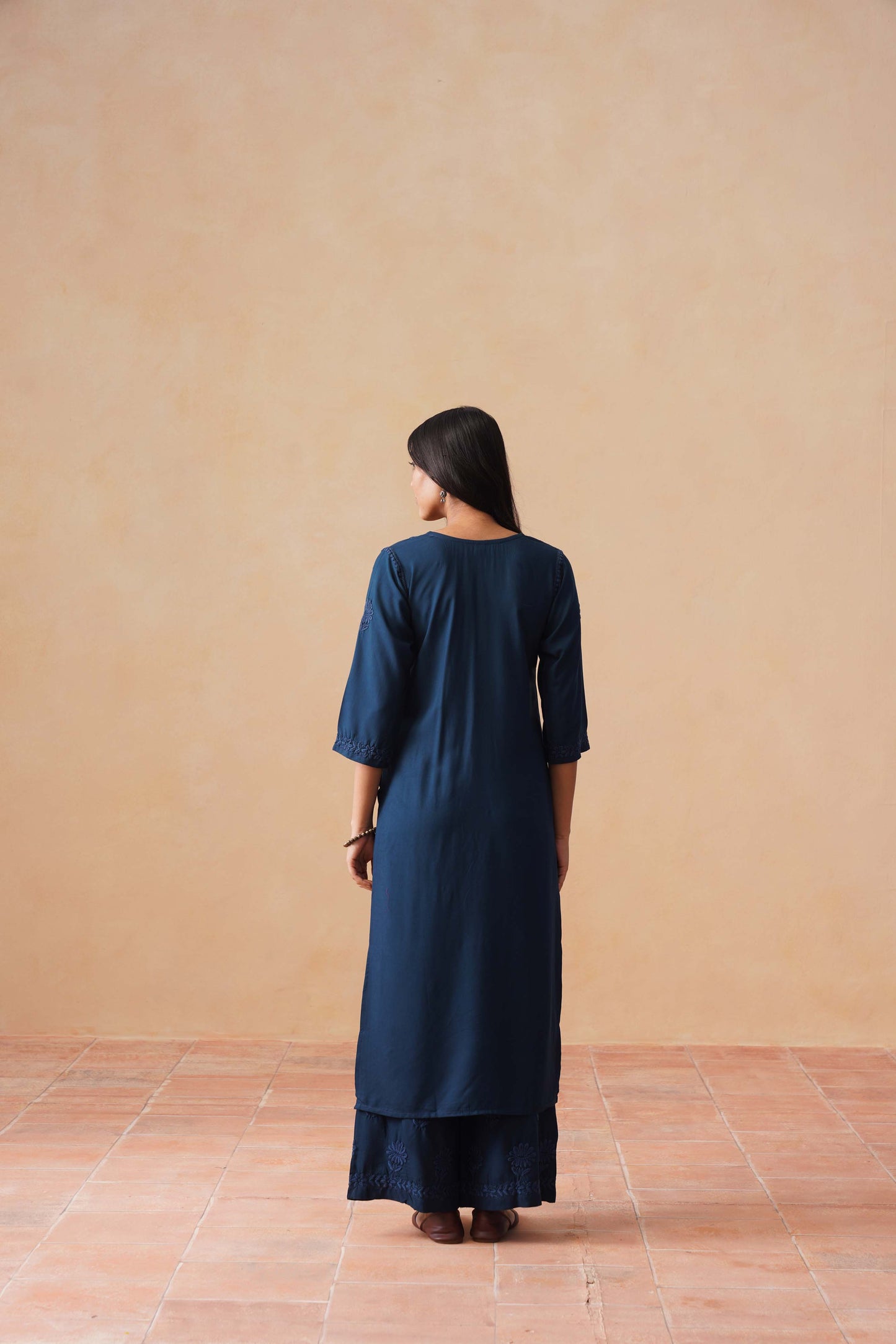 Rozana Navy blue 2 piece Rayon kurta set
