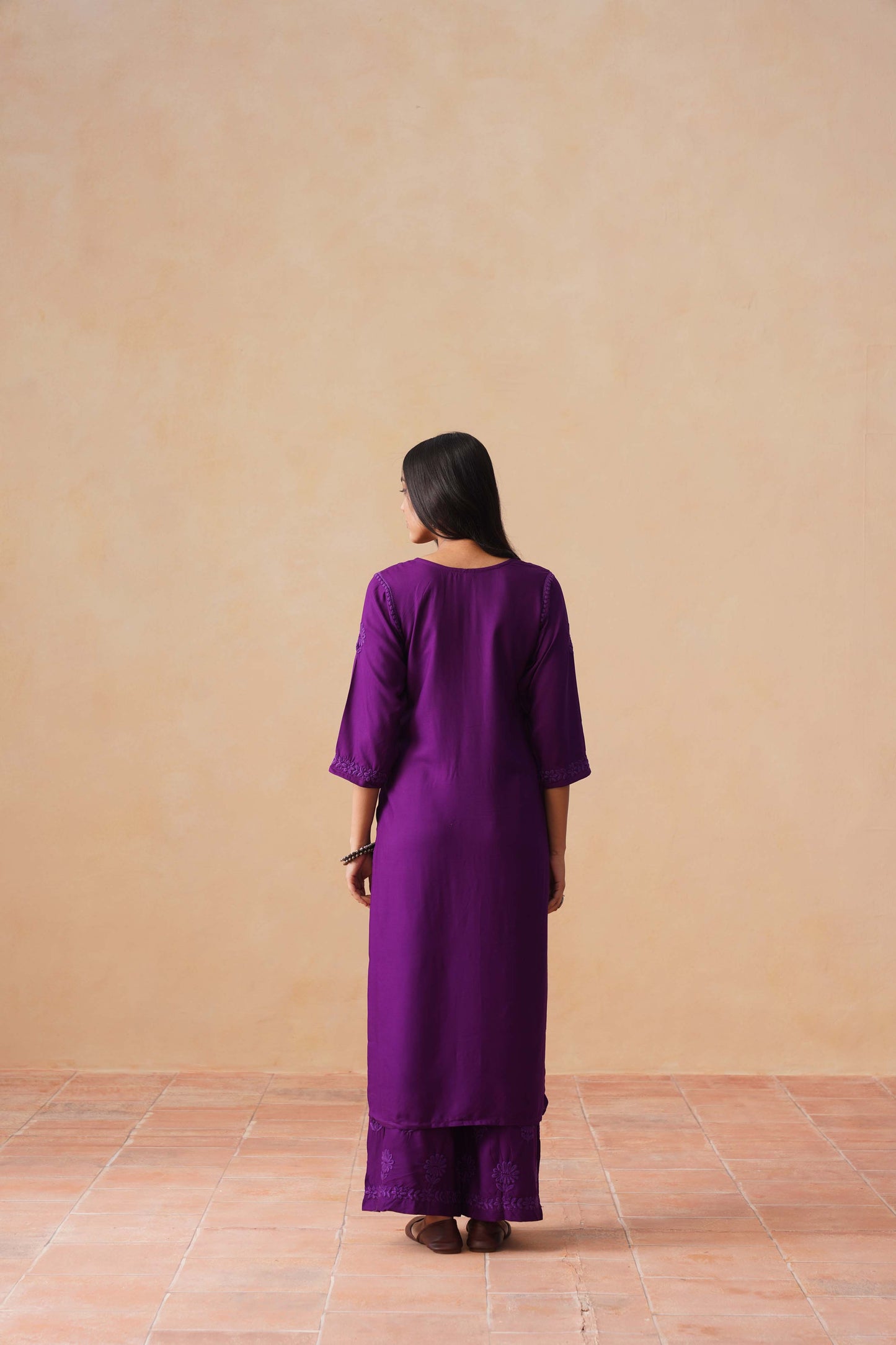 Rozana purple 2 piece Rayon kurta set