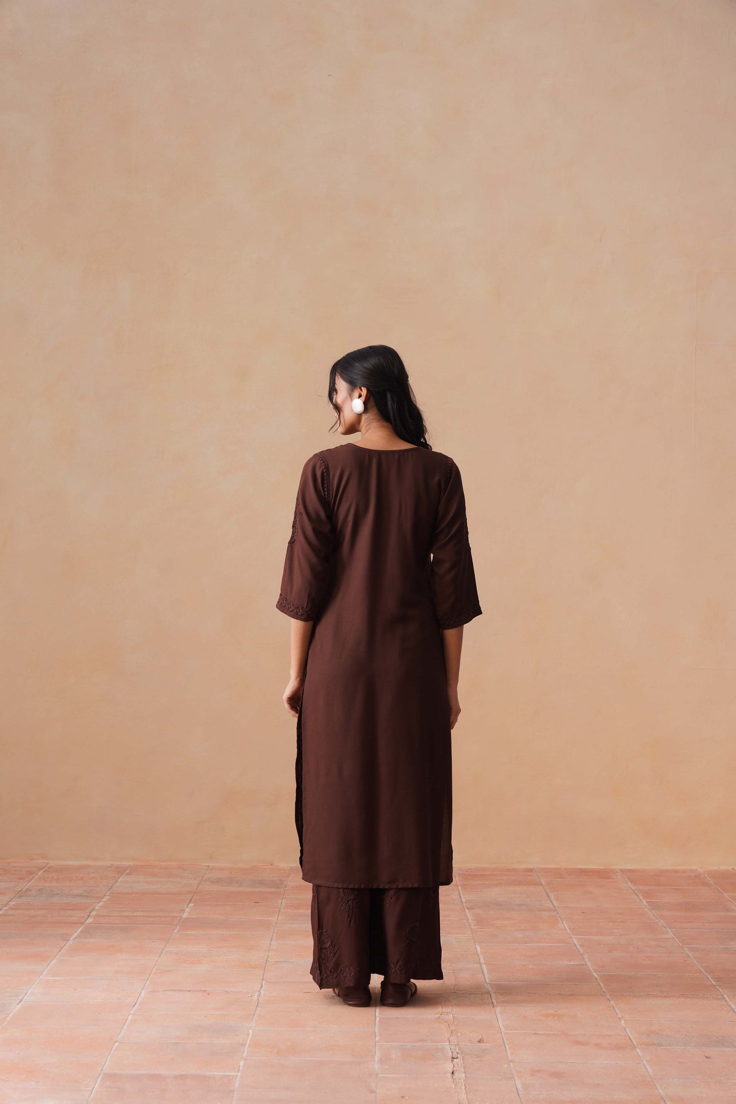 Nayan Brown 2 piece Rayon kurta set