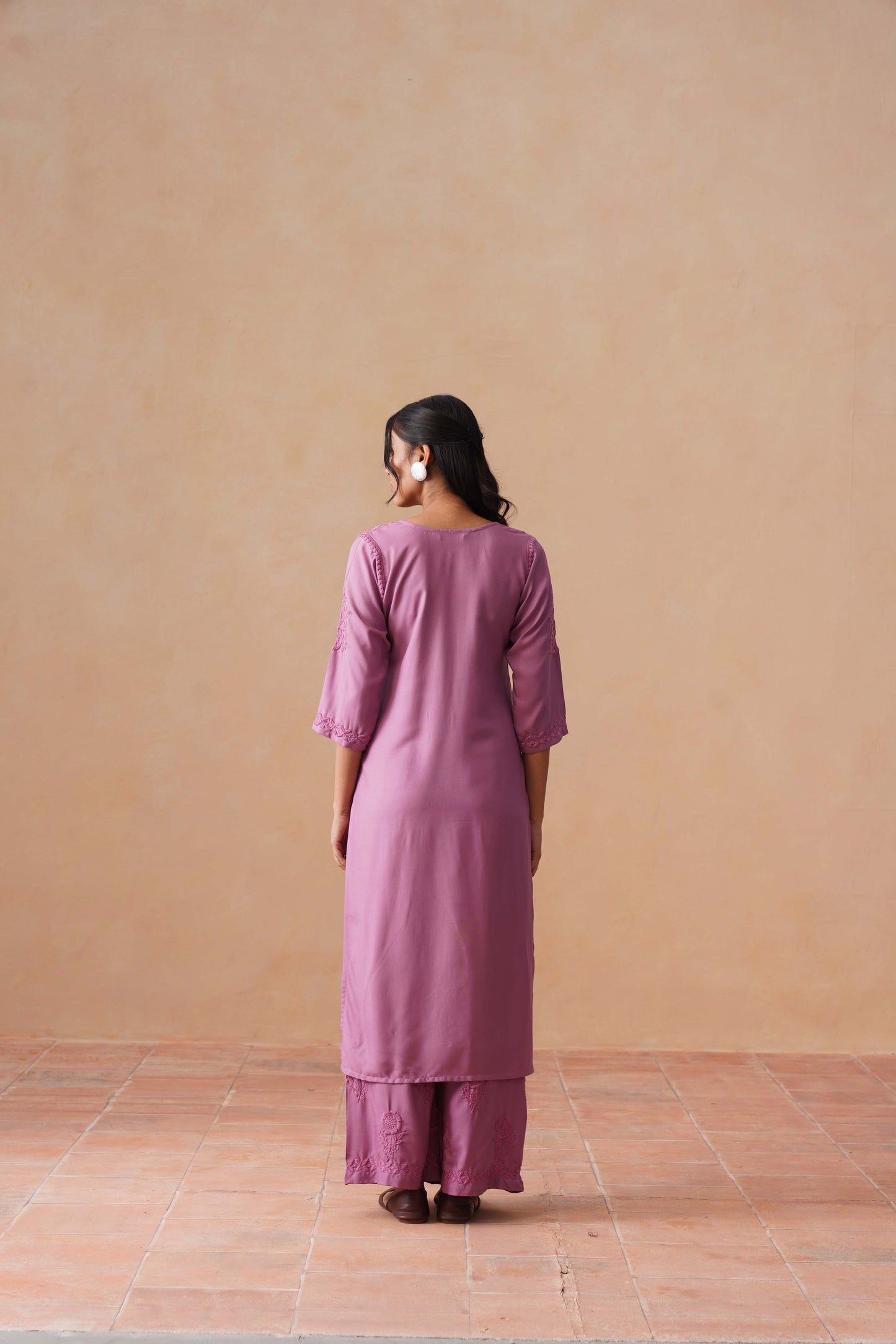 Nayan dusty purple 2 piece Rayon kurta set