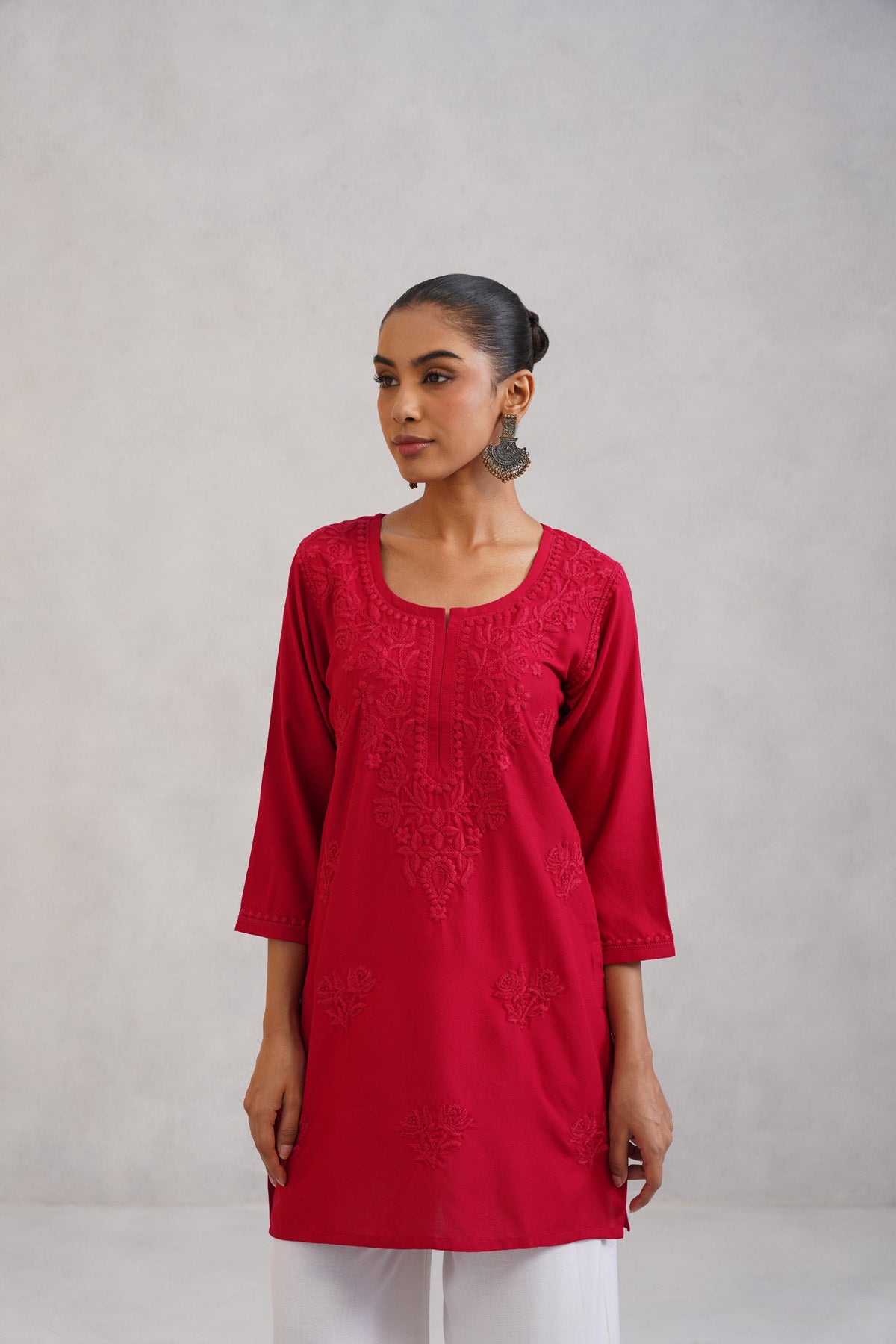 Gulab Red Rayon Kurta