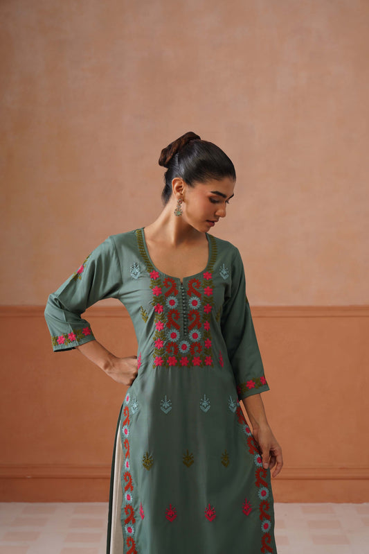 Ridhima Sage Green Long kurta
