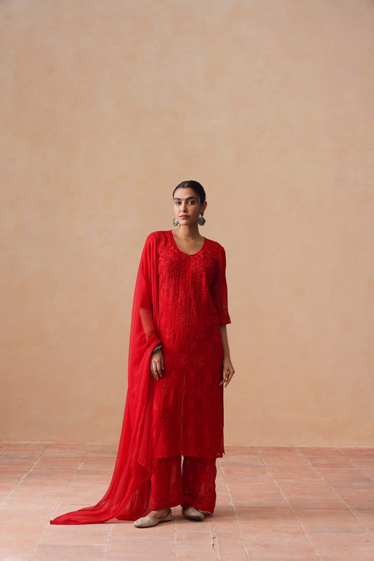 naaz Red Viscose 3 Piece Set