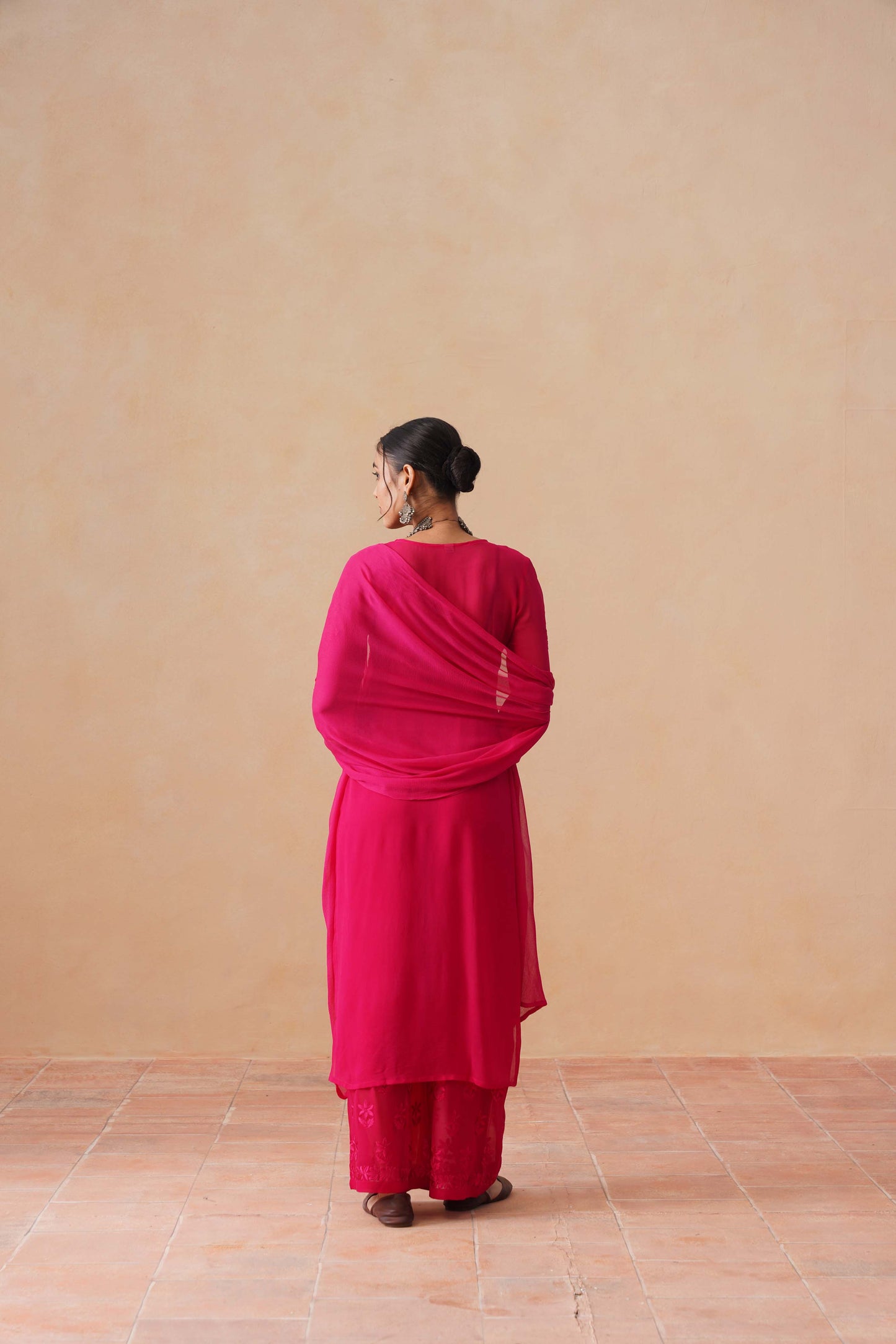 naaz Deep Pink Viscose 3 Piece Set