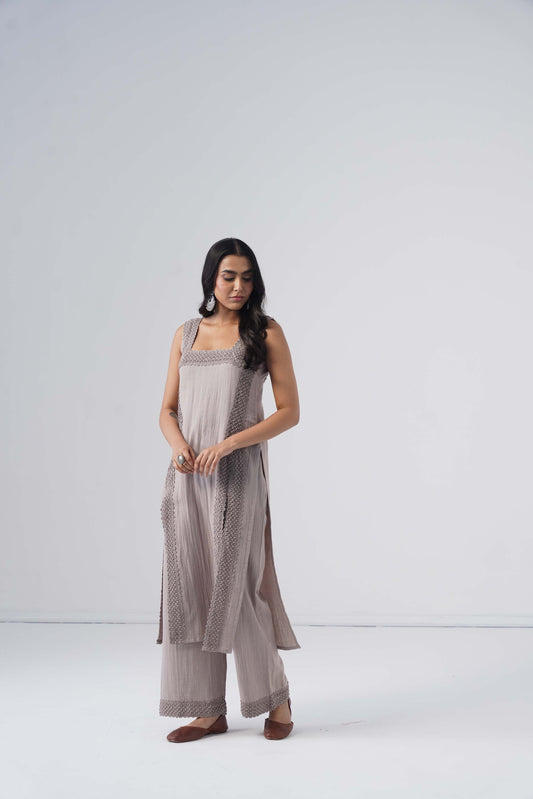 Zeeva Grey 3 Piece Kurta Set