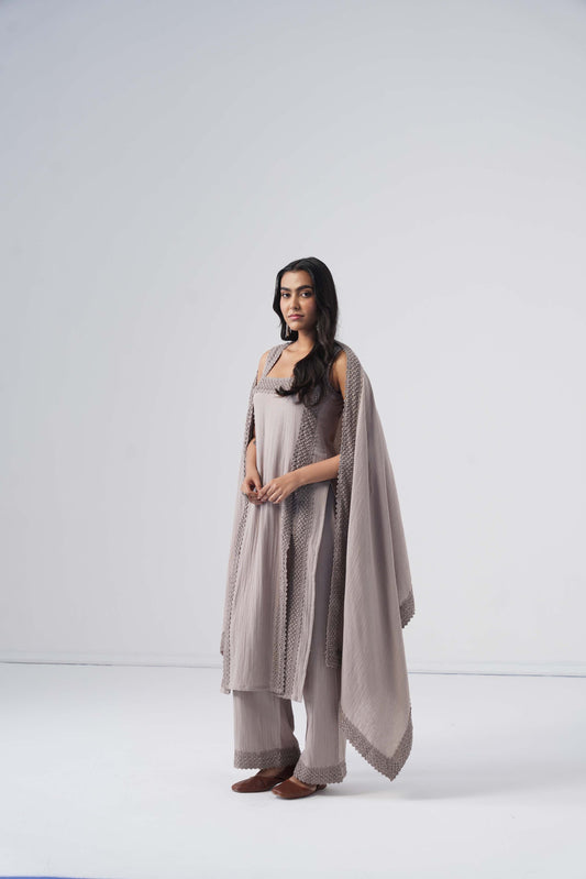 Zeeva Grey 3 Piece Kurta Set