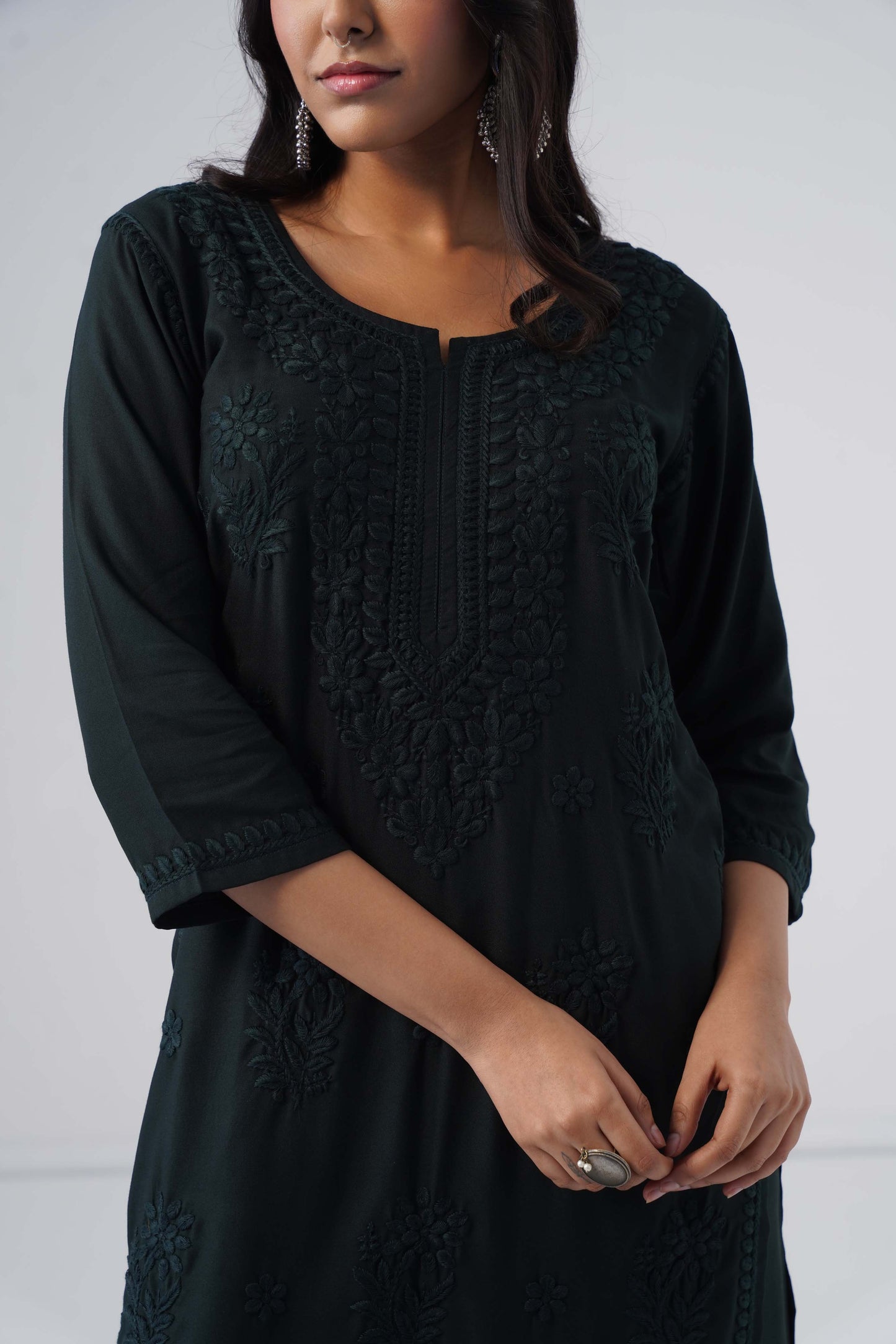 Maahi black Rayon Kurta Pant set