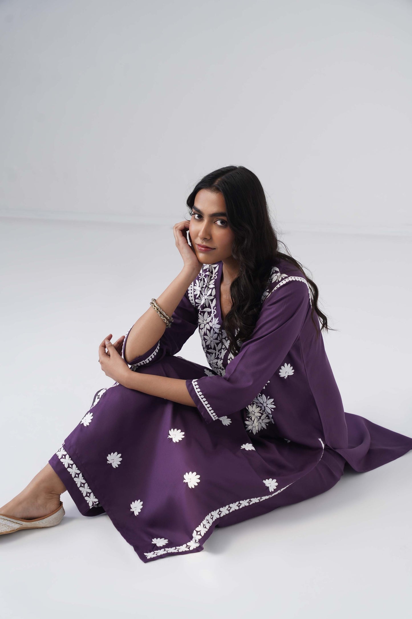 Heer dusty purple Rayon Kurta Palazzo set
