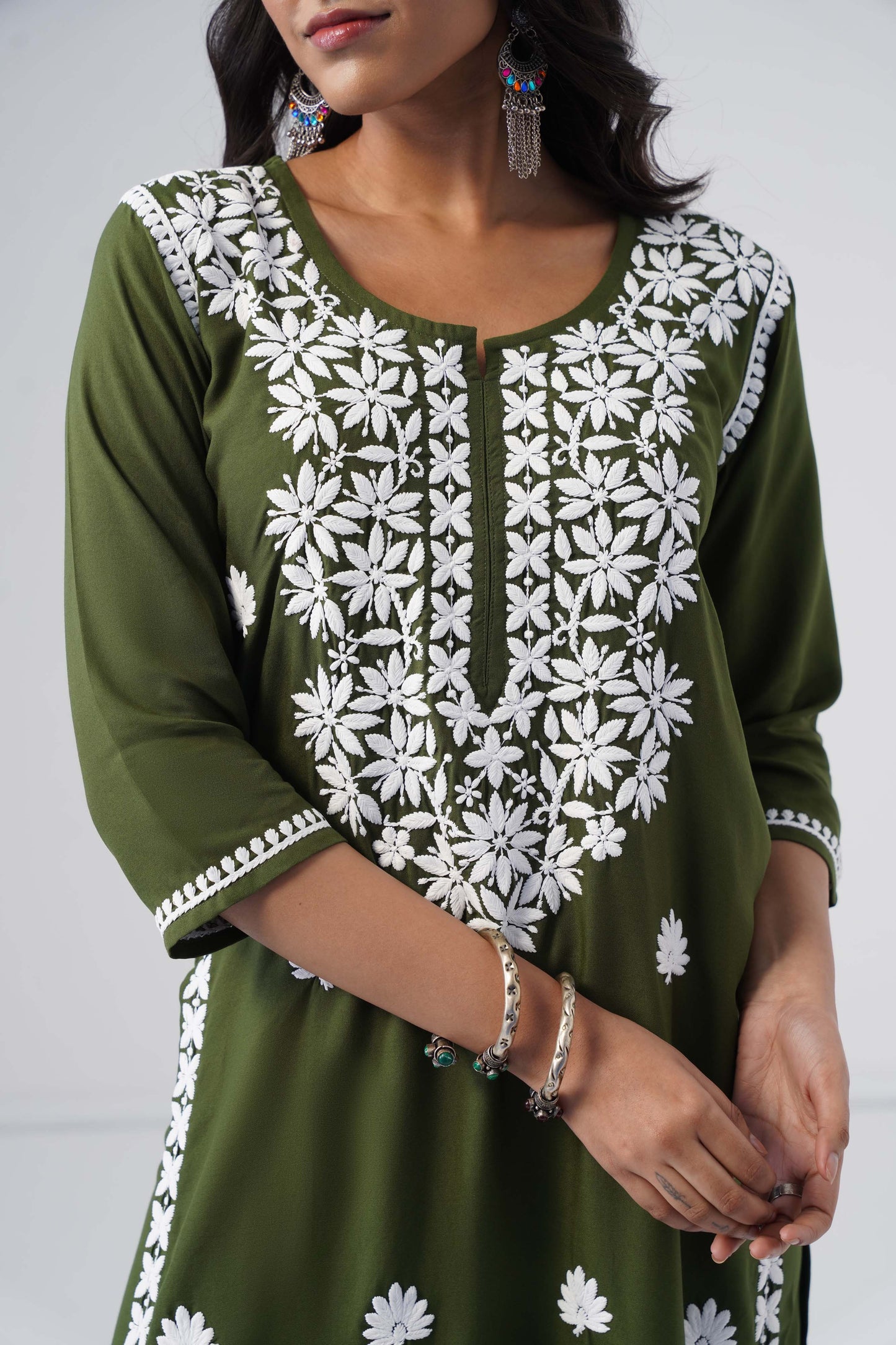 Heer Oliver green Rayon Kurta Palazzo set