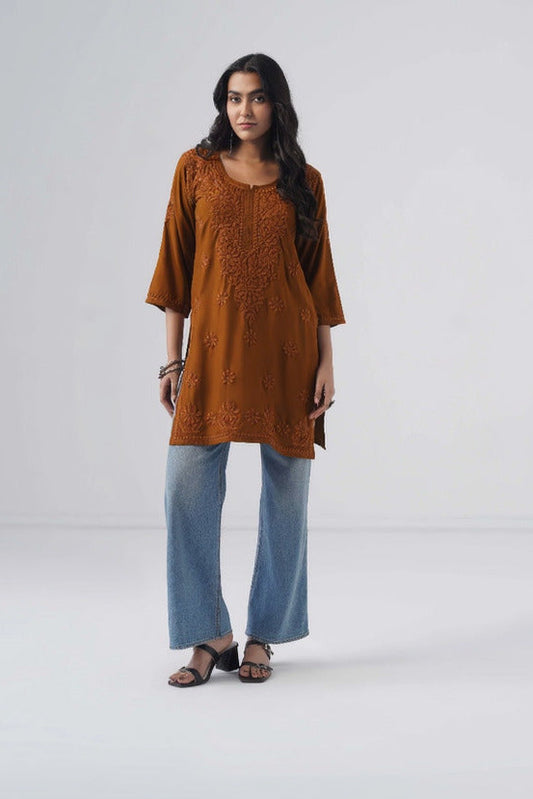 Tira Rust Short Rayon Kurta