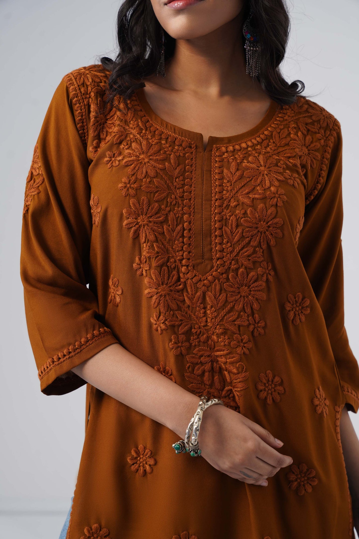 Tira Rust Short Rayon Kurta