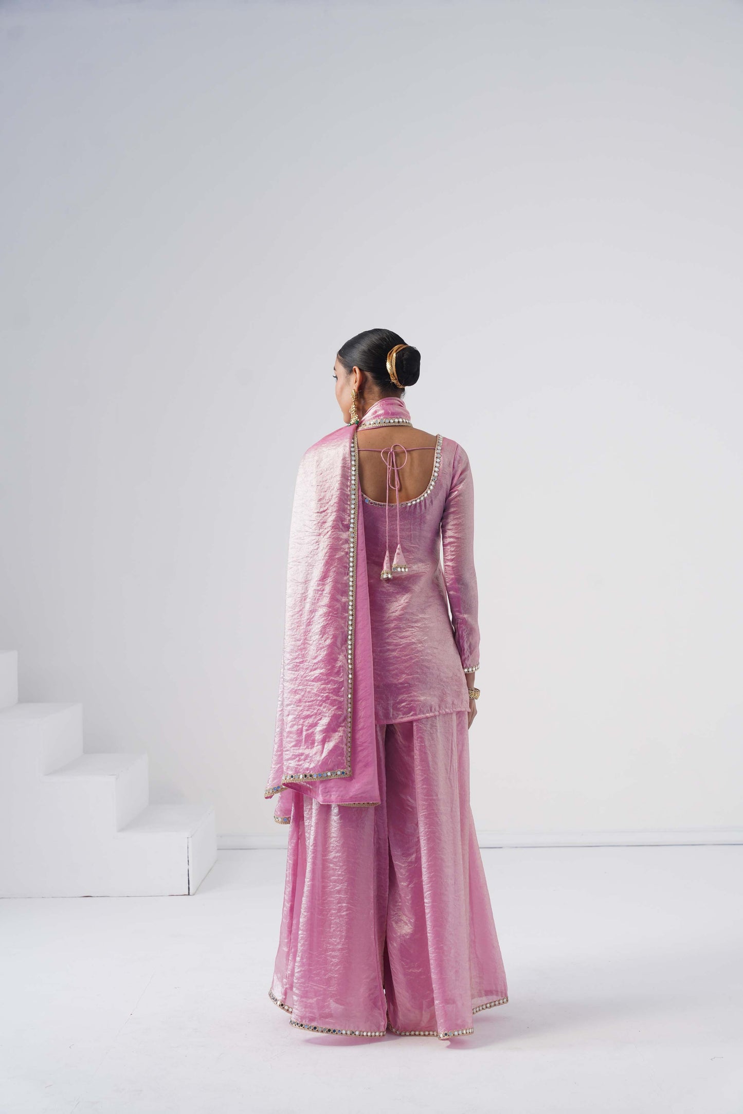 Saanjh Pastel Pink Sarara Set
