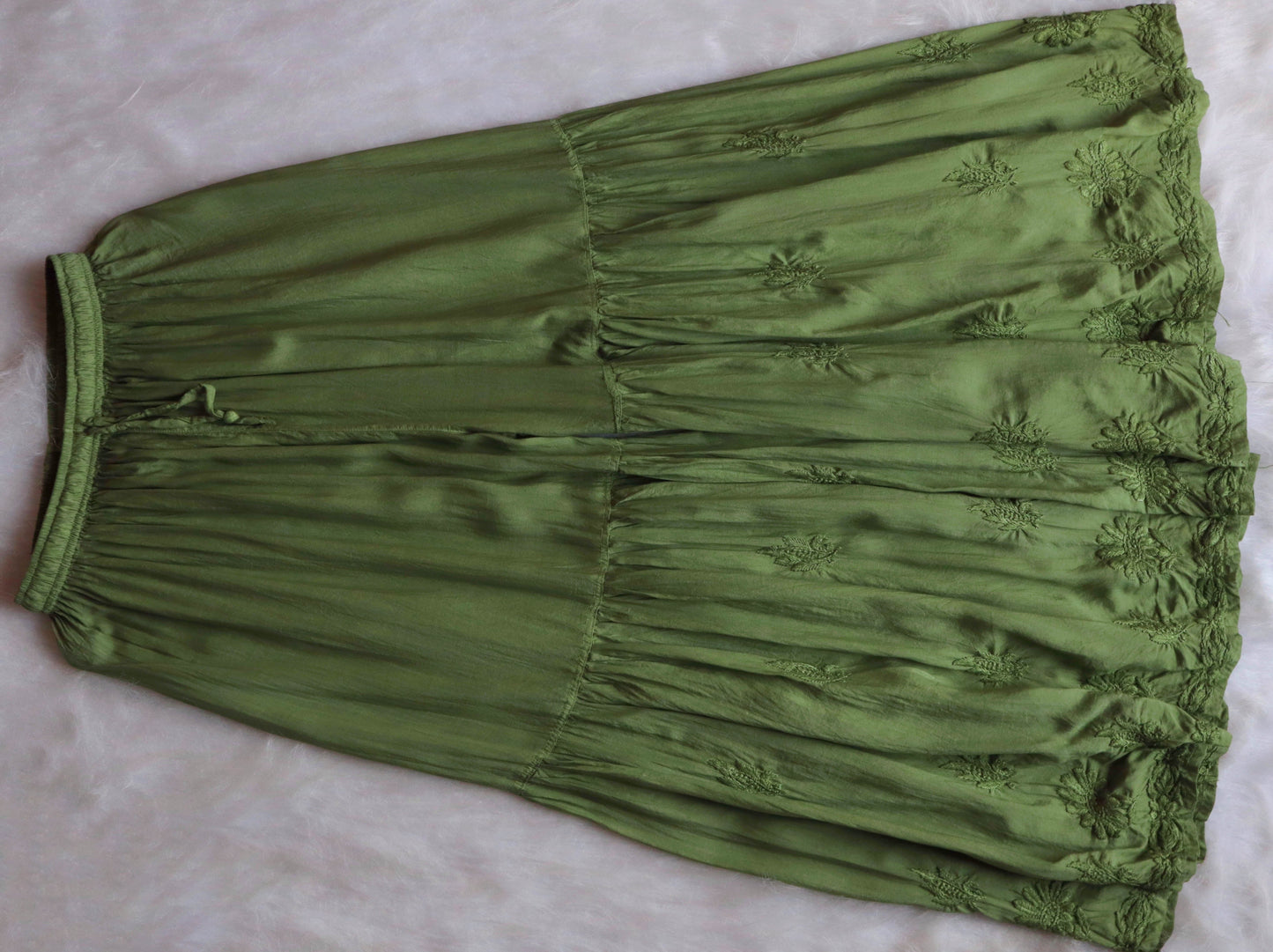 roohani Olive Green rayon Garara set