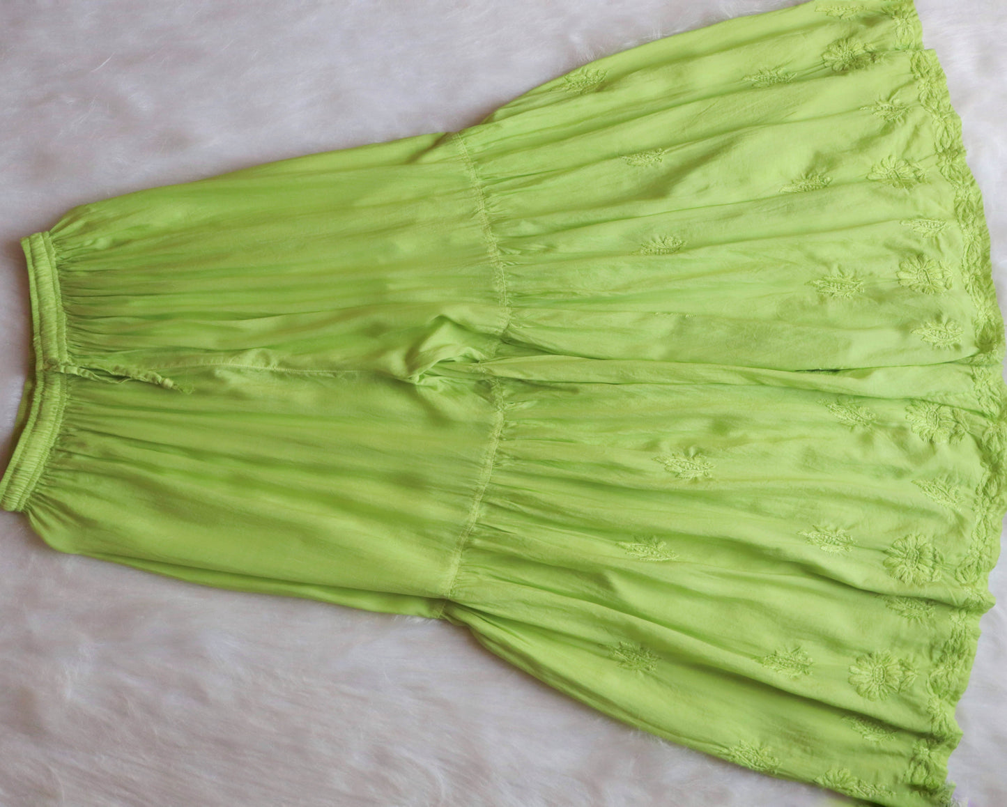 roohani lime green rayon garara set