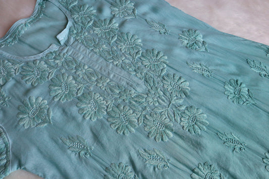 roohani Sea Blue rayon Garara set