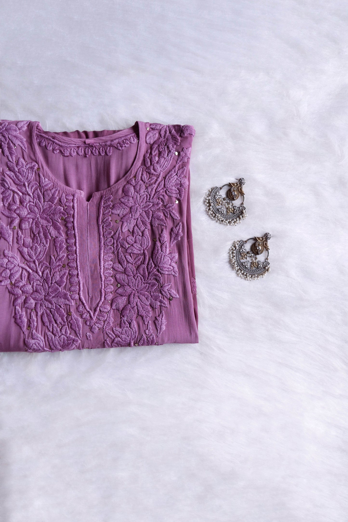Athena Dusty Purple Viscose Georgette Kurta