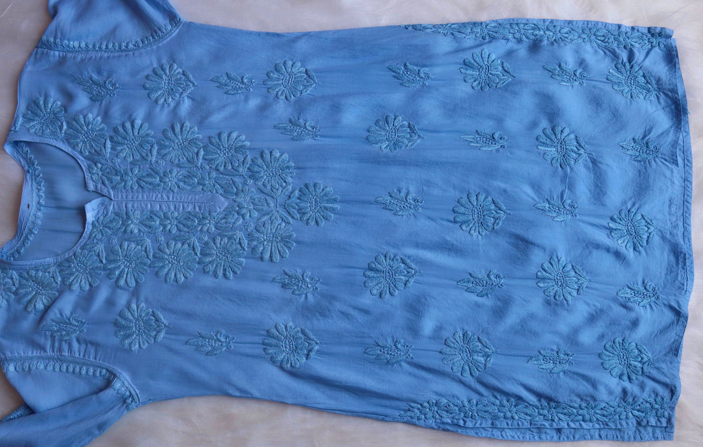roohani Ice Blue rayon Garara set