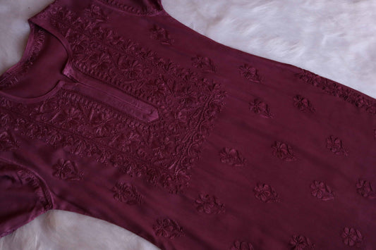 anora Smoky Purple Pink Rayon Kurta Pant set