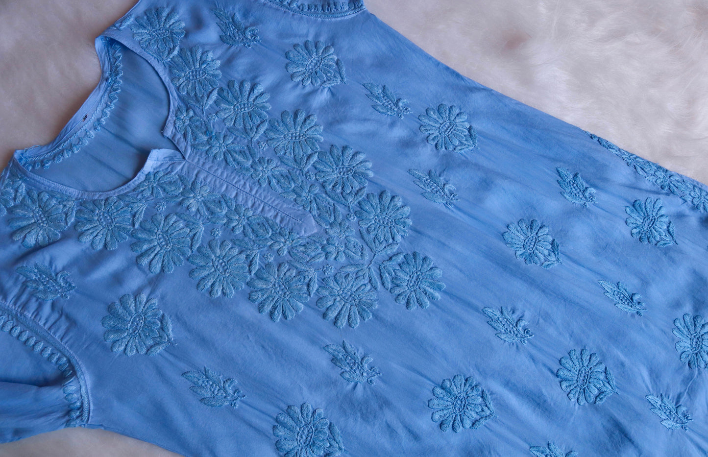 roohani Ice Blue rayon Garara set
