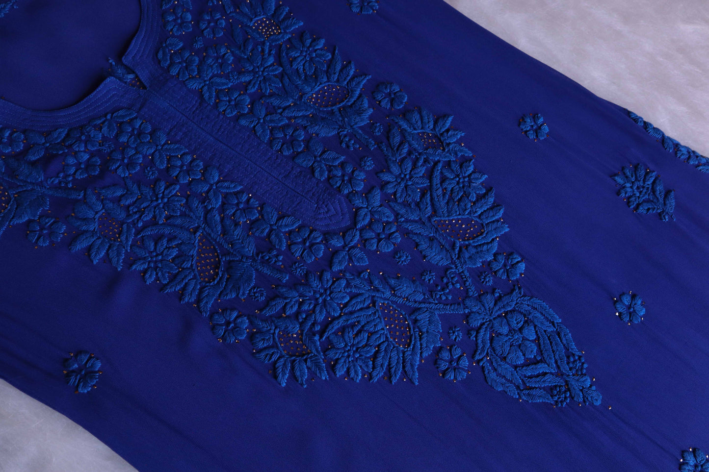 Ehsaas Royal Blue Viscose Georgette Kurta