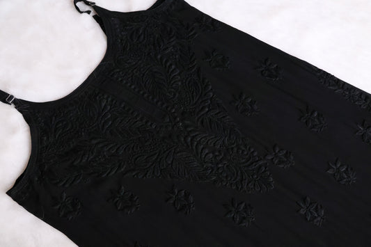 Nayaab Black Viscose Sleeveless Set