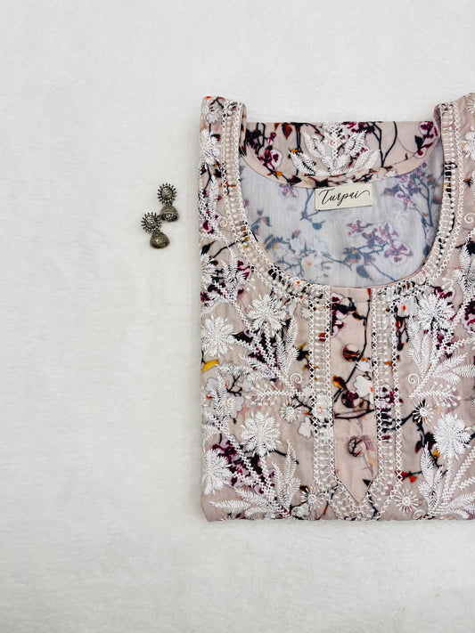 kaveri Peach Blossom Lucknowi Style Kurti