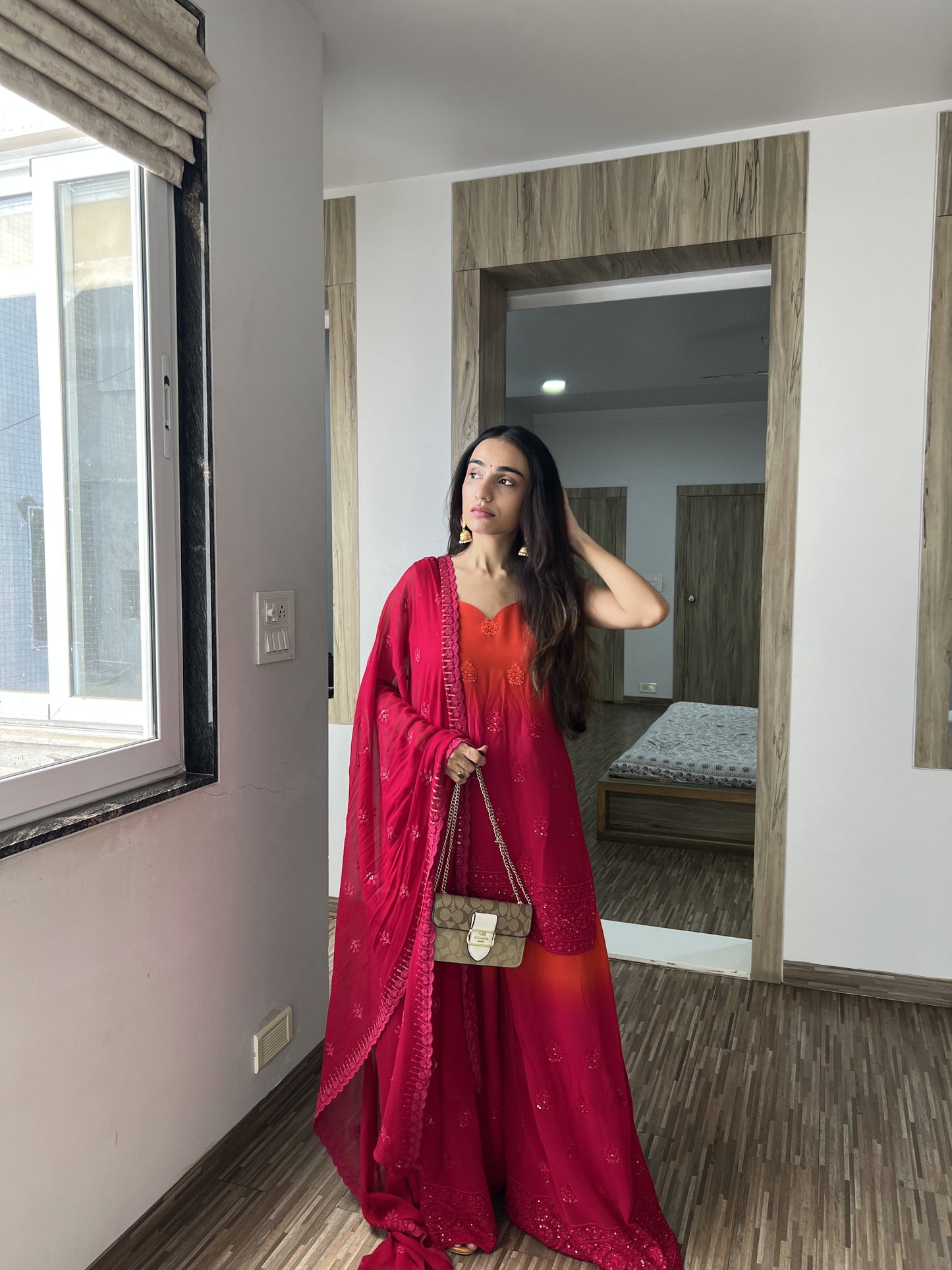 Pink Orange Suit Set