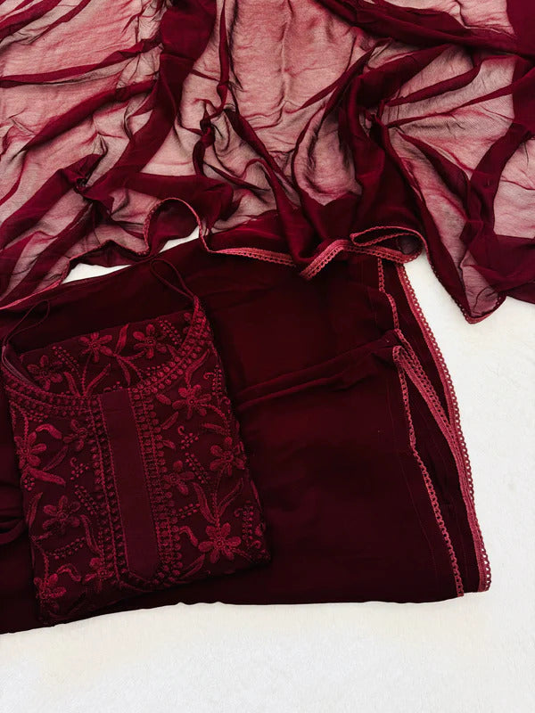 Ramya Wine Suit Set