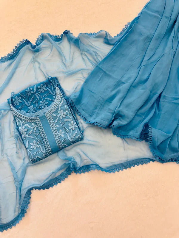 Ramya Ice Blue Suit set