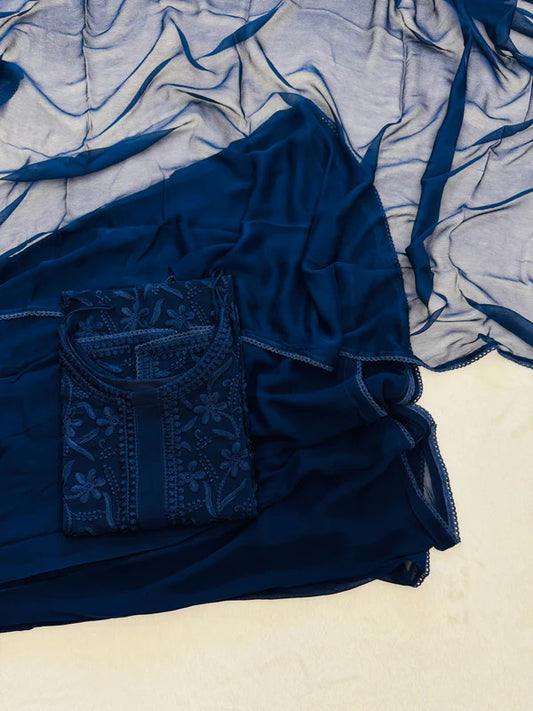 Ramya Navy Blue Suit Set