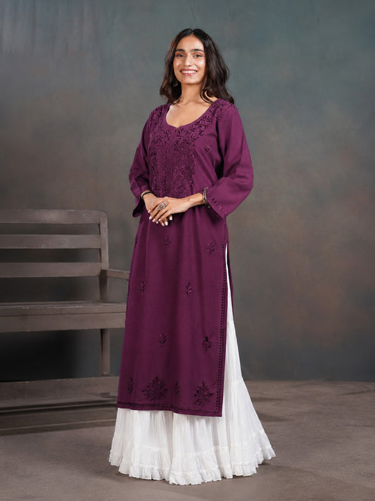 Amber Smoky Purple Long Rayon Kurta