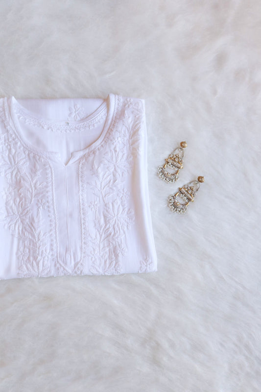 Shaam OffWhite Long Rayon kurta