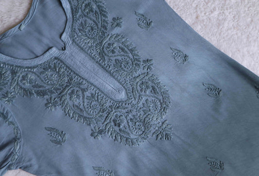 SEHER Grey Ombre Short Rayon Kurta