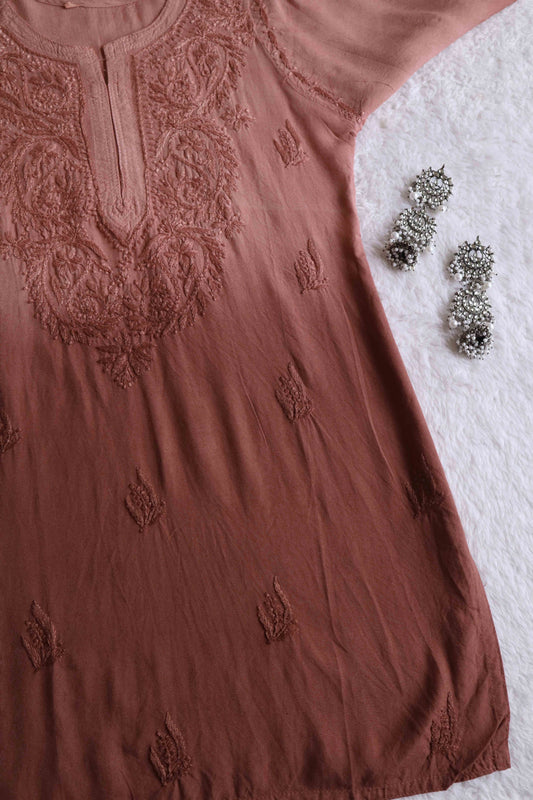 SEHER BROWN OMBRE SHORT RAYON KURTA