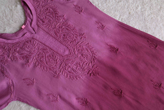 SEHER Burgundy Brown Short Rayon Kurta