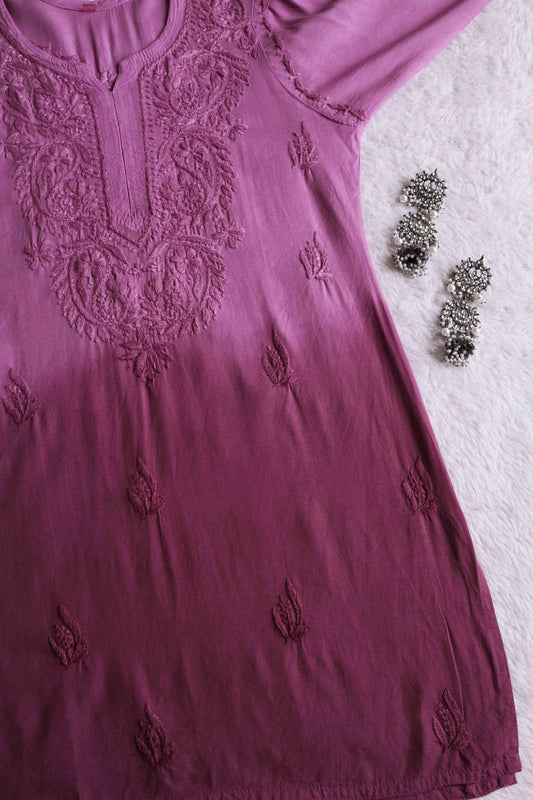 SEHER Burgundy Brown Short Rayon Kurta