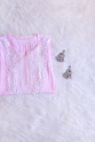 Zeenat Baby Pink Long Rayon Kurta