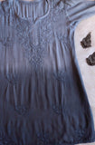 Gulab Grey Ombre Short Rayon Kurta