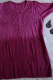 Gulab Wine Purple Short Rayon Kurta
