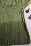 Gulab Moss Green Ombre Short Rayon Kurta